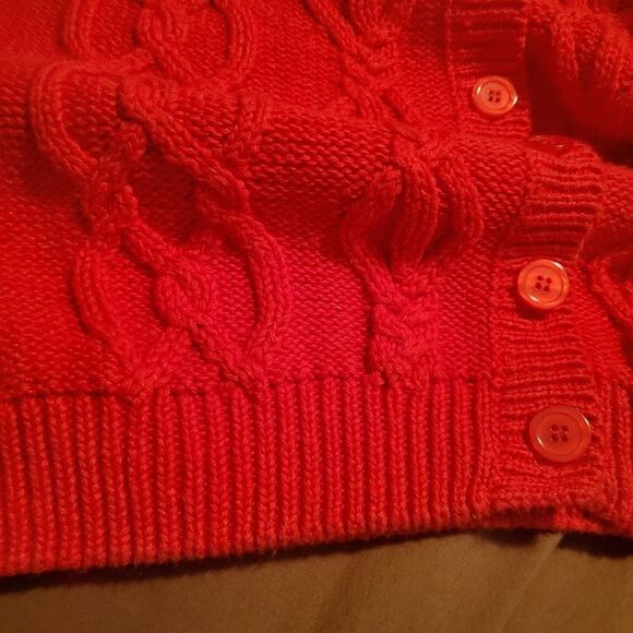 Worthington Vtg Red Cable Knit Sweater Size Large - Picture 5 of 8